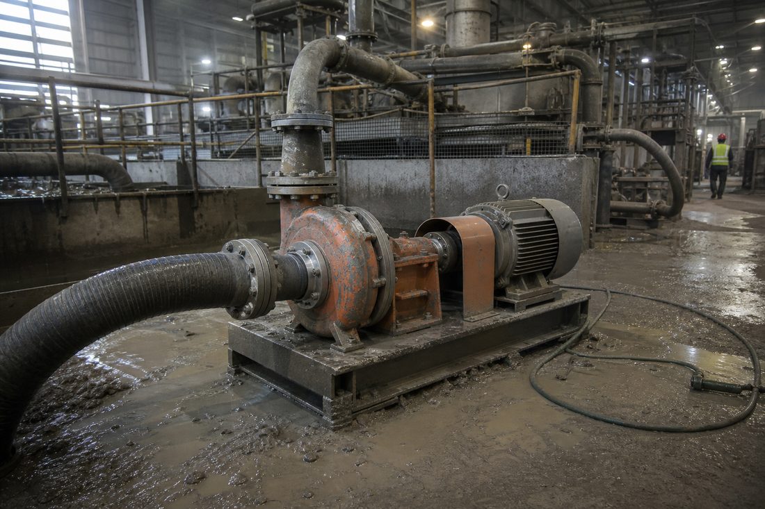 Slurry pump in abrasive service