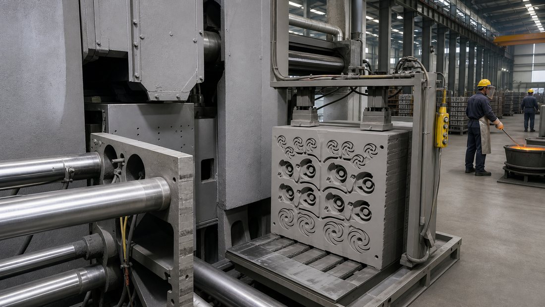 Twin vertical-line sand moulding line