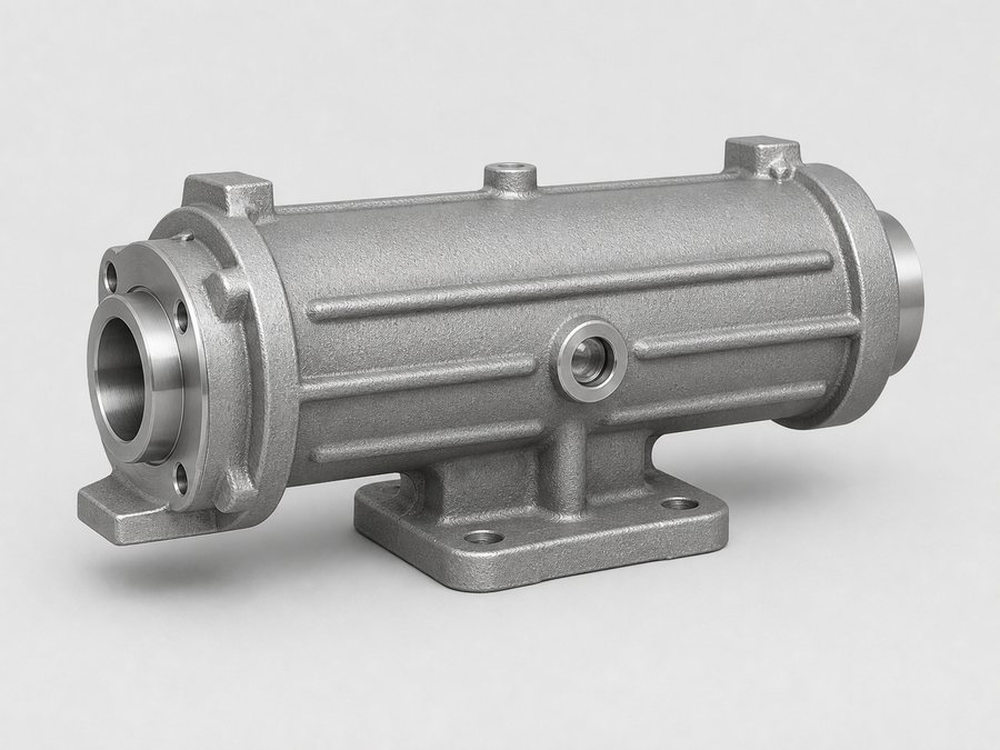 Extended cast bearing housing