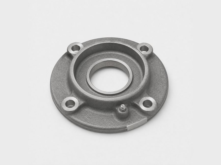 Cast bearing cover with machined seal recess