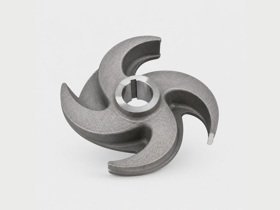 Fully open cast iron pump impeller