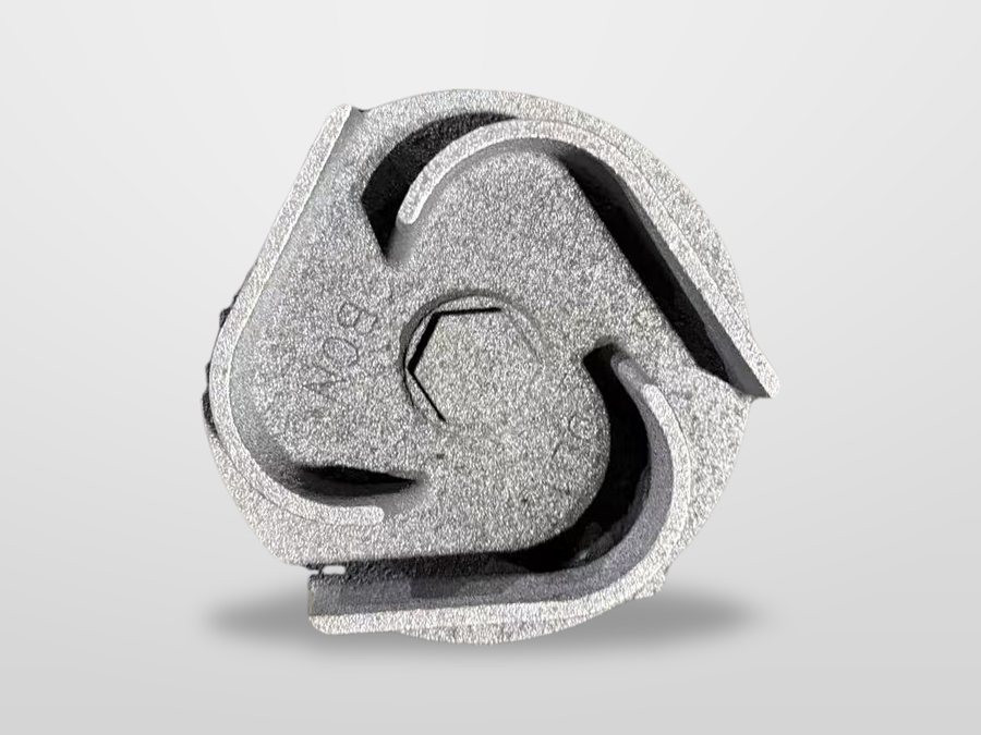Semi-open cast iron pump impeller