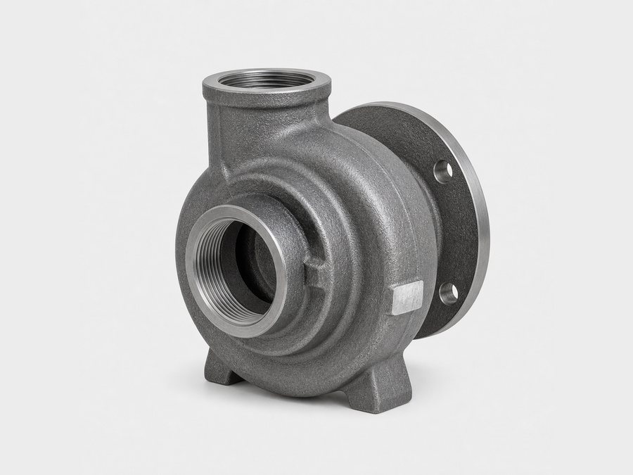 Sand-cast short-head jet pump casing